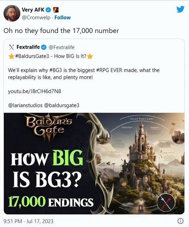 《星空》“暴死”后《博德之门3》正在锁定年度最佳 CRPG的魔力在哪里？