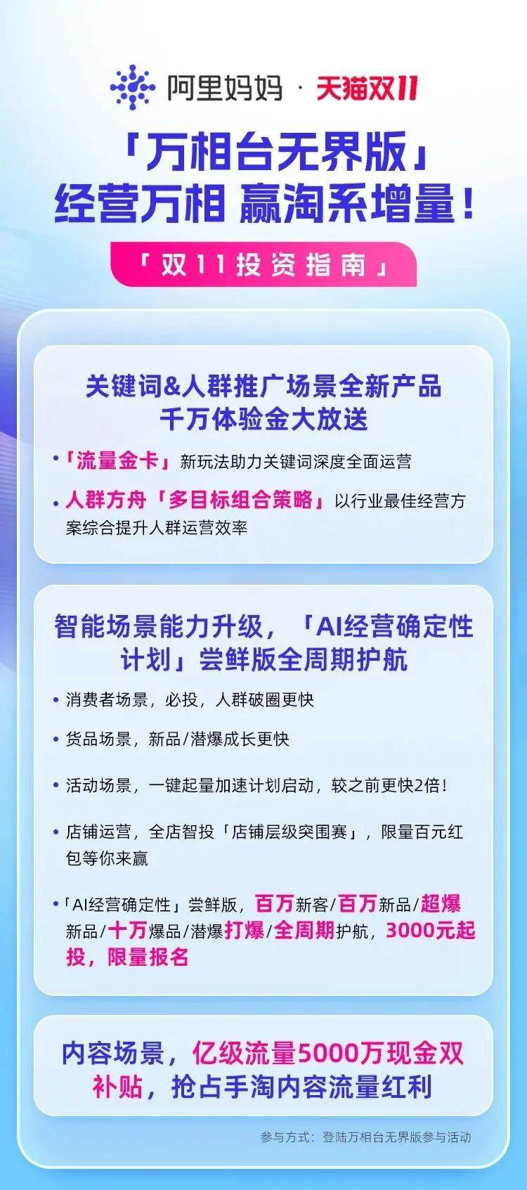 超30亿补贴！阿里妈妈官宣新政，助商家多频快收赢战双11三中心！