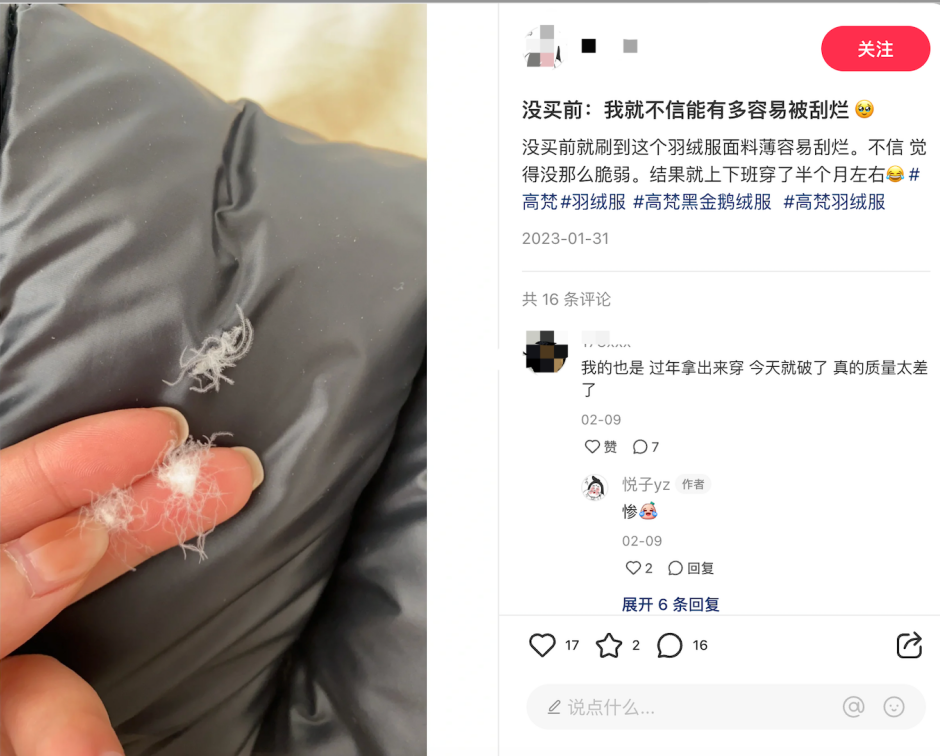 双十一卖爆的高梵黑金鹅绒服，难当“中国版Moncler”