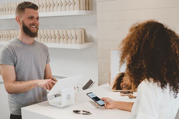 Customer making a purchase in store