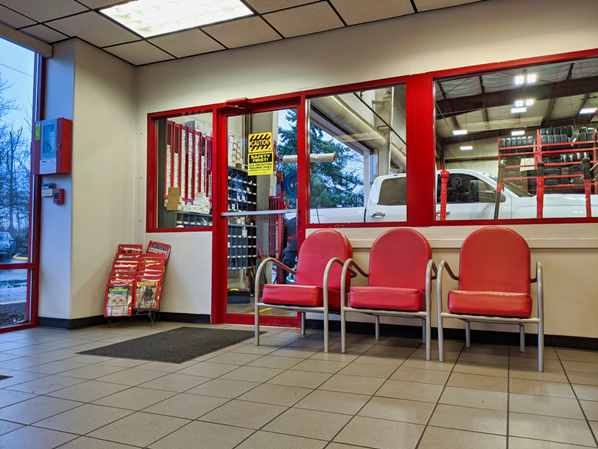 Automotive repair shop waiting room