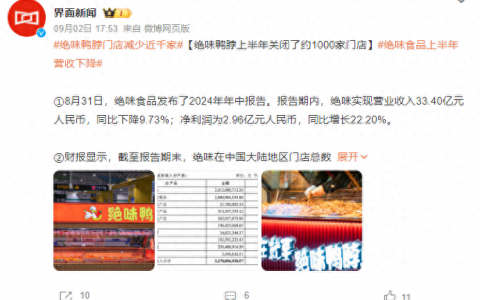 市值暴跌550亿元的绝味，半年门店又少了近1000家？